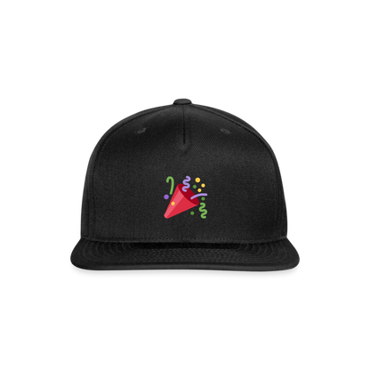 🎉 Party Popper (Twemoji) Snapback Baseball Cap - black