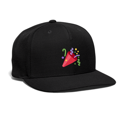 🎉 Party Popper (Twemoji) Snapback Baseball Cap - black