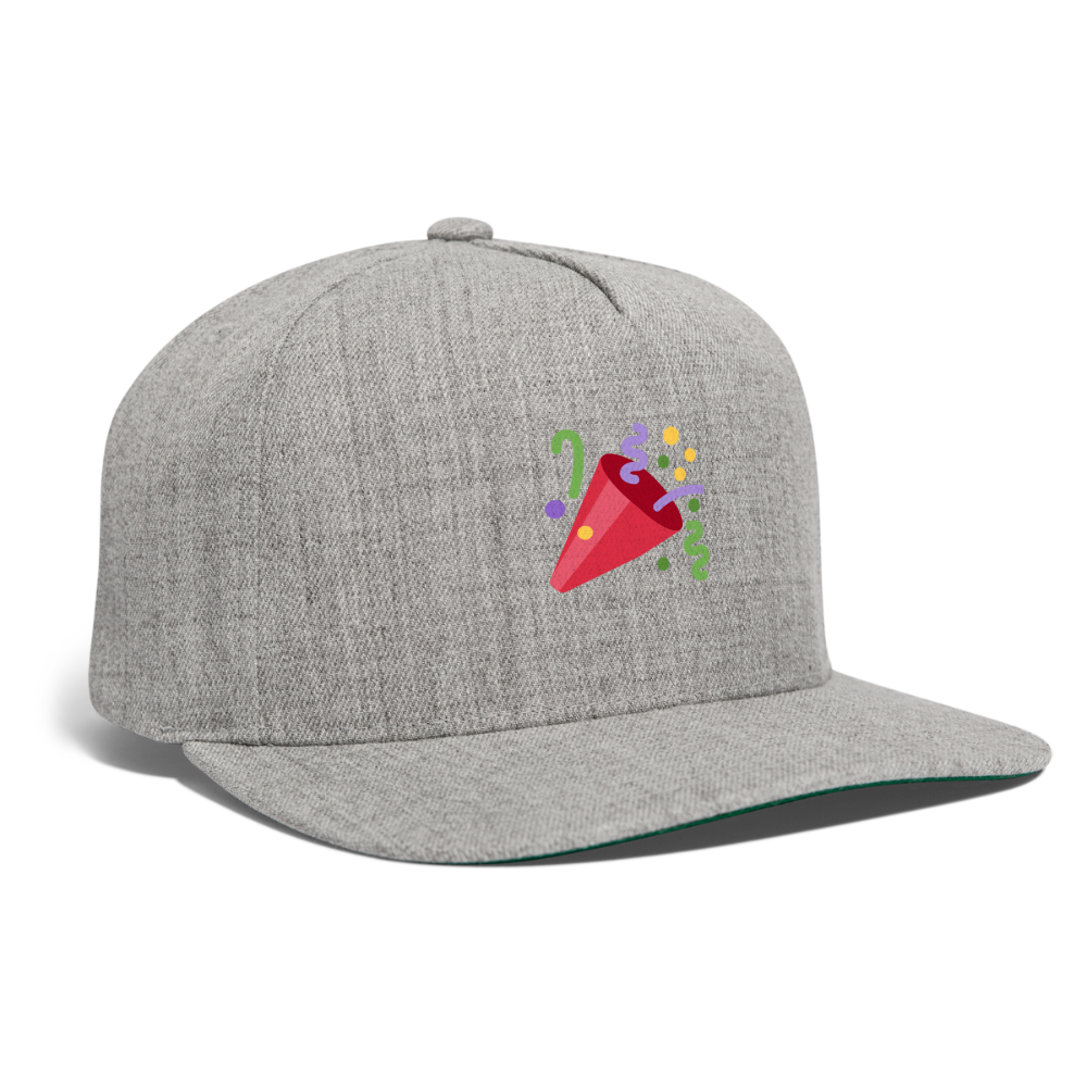 🎉 Party Popper (Twemoji) Snapback Baseball Cap - heather gray