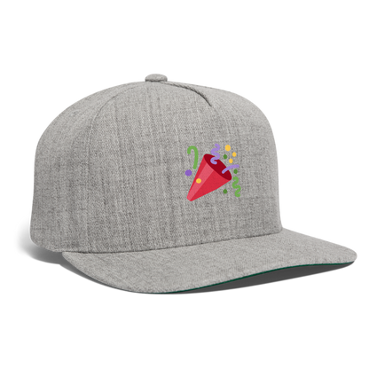 🎉 Party Popper (Twemoji) Snapback Baseball Cap - heather gray