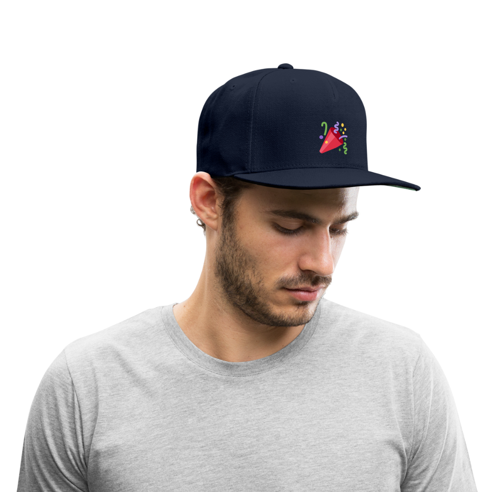 🎉 Party Popper (Twemoji) Snapback Baseball Cap - navy