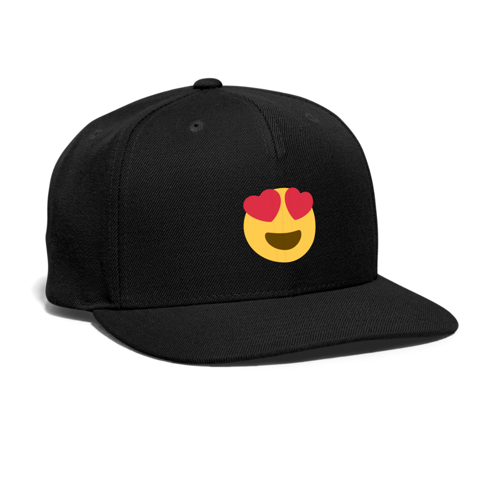 😍 Smiling Face with Heart-Eyes (Twemoji) Snapback Baseball Cap - black