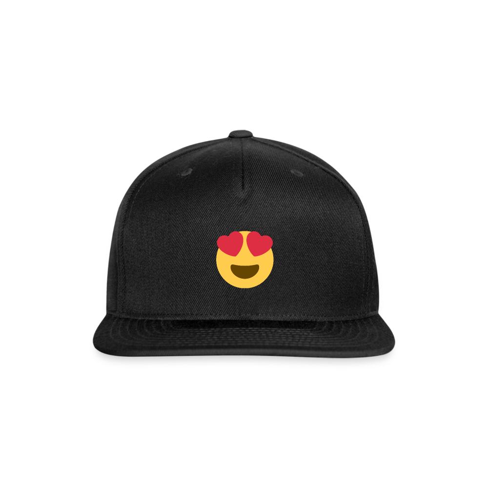 😍 Smiling Face with Heart-Eyes (Twemoji) Snapback Baseball Cap - black