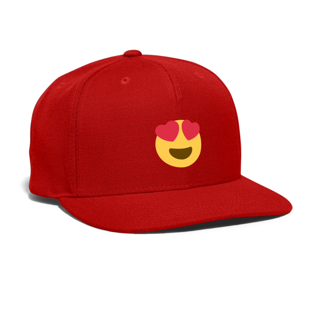 😍 Smiling Face with Heart-Eyes (Twemoji) Snapback Baseball Cap - red