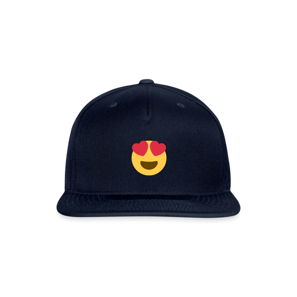 😍 Smiling Face with Heart-Eyes (Twemoji) Snapback Baseball Cap - navy