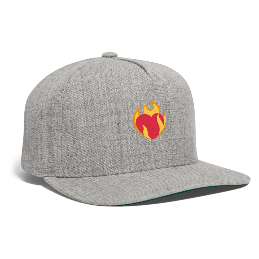 ❤️‍🔥 Heart on Fire (Twemoji) Snapback Baseball Cap - heather gray