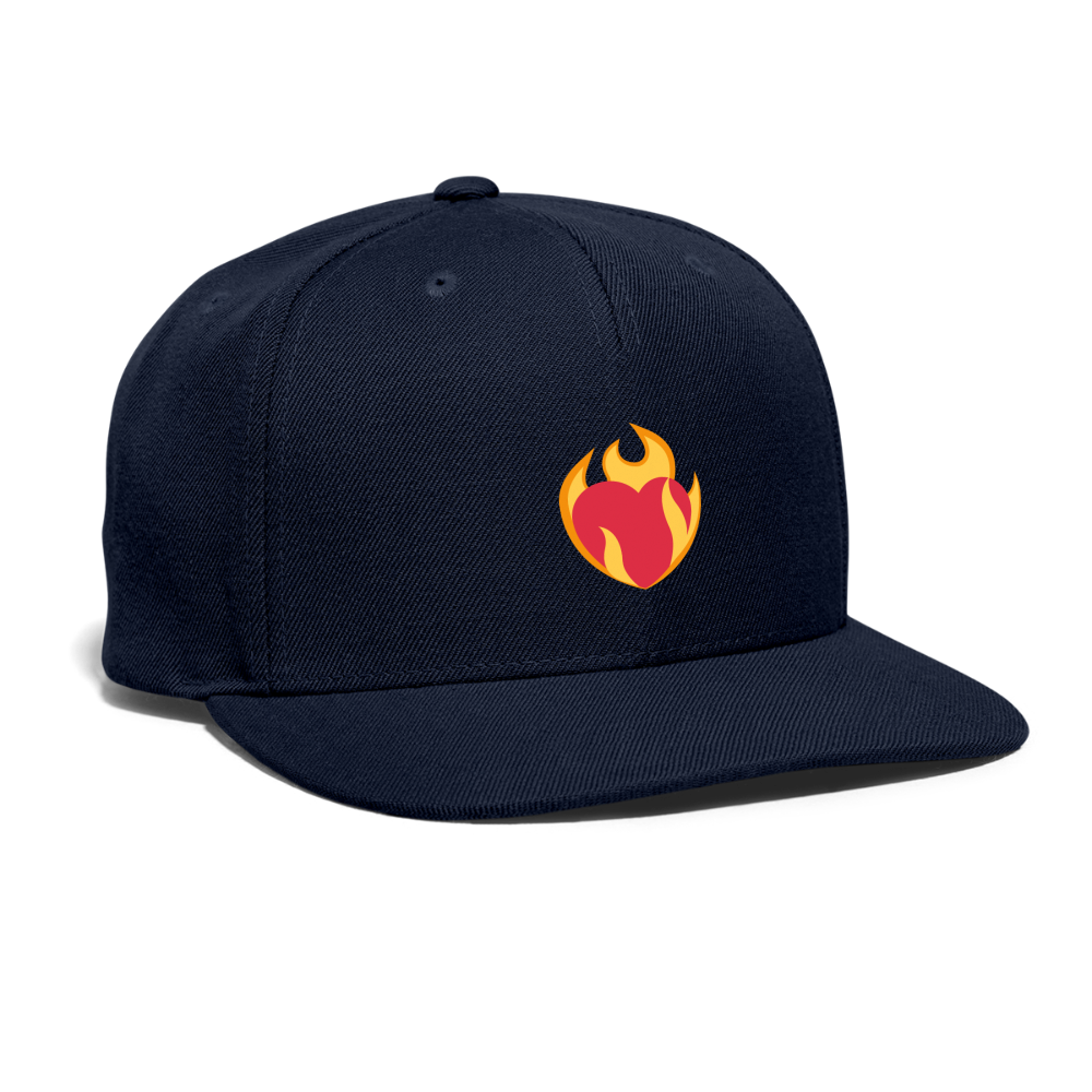 ❤️‍🔥 Heart on Fire (Twemoji) Snapback Baseball Cap - navy