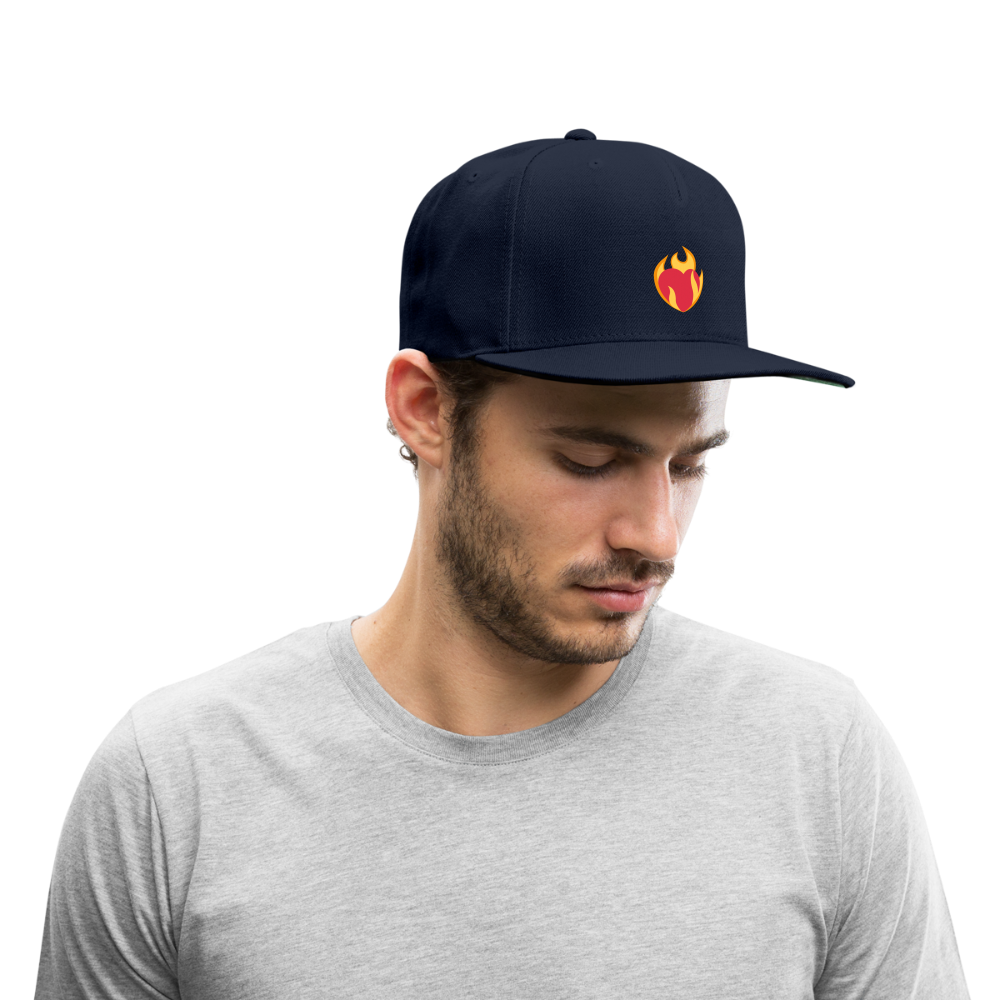 ❤️‍🔥 Heart on Fire (Twemoji) Snapback Baseball Cap - navy