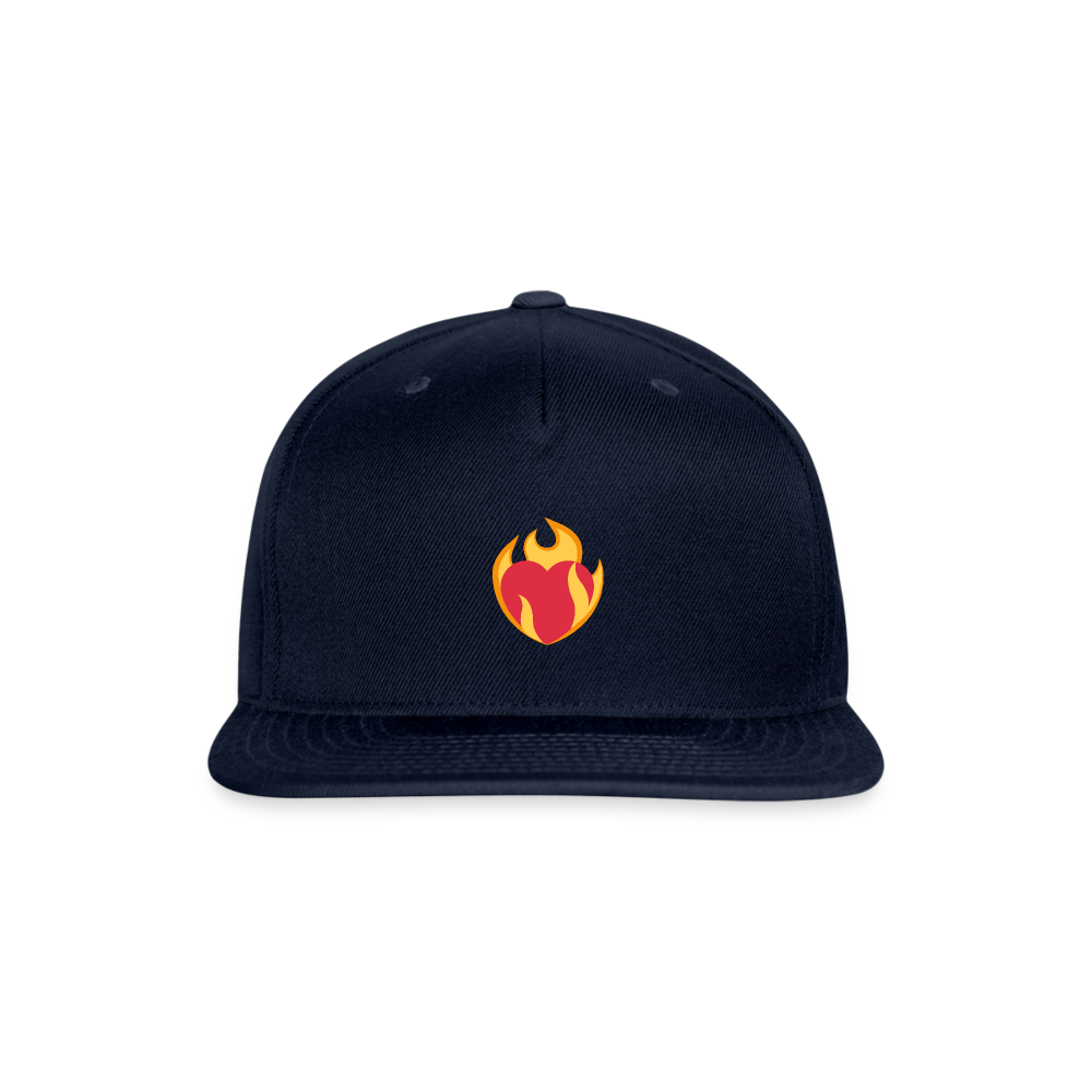 ❤️‍🔥 Heart on Fire (Twemoji) Snapback Baseball Cap - navy