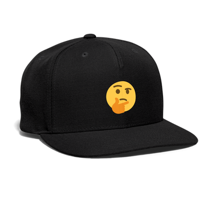 🤔 Thinking Face (Twemoji) Snapback Baseball Cap - black