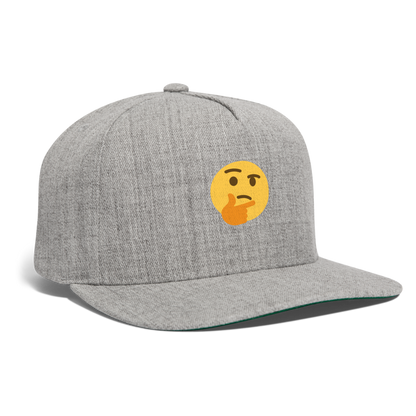 🤔 Thinking Face (Twemoji) Snapback Baseball Cap - heather gray