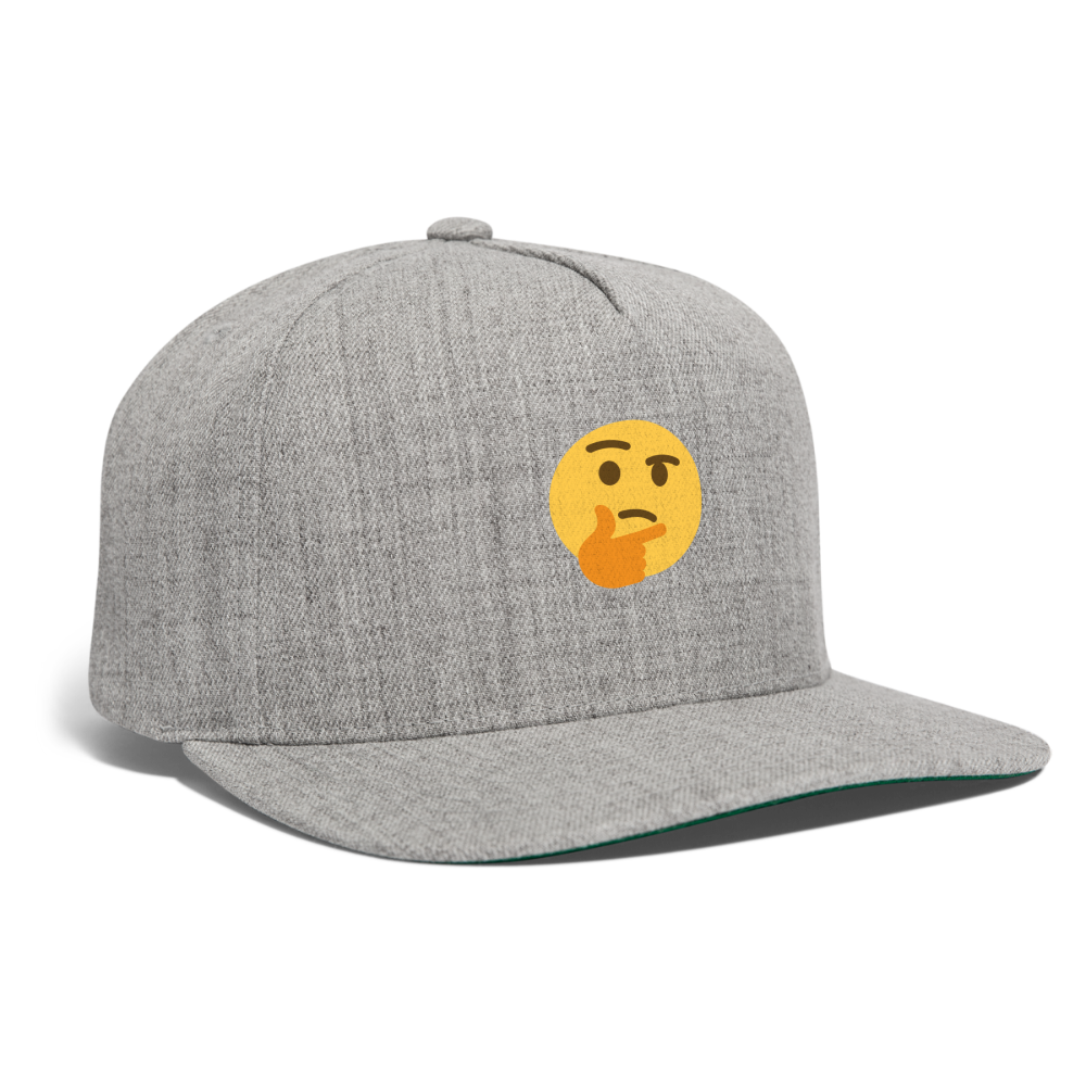 🤔 Thinking Face (Twemoji) Snapback Baseball Cap - heather gray