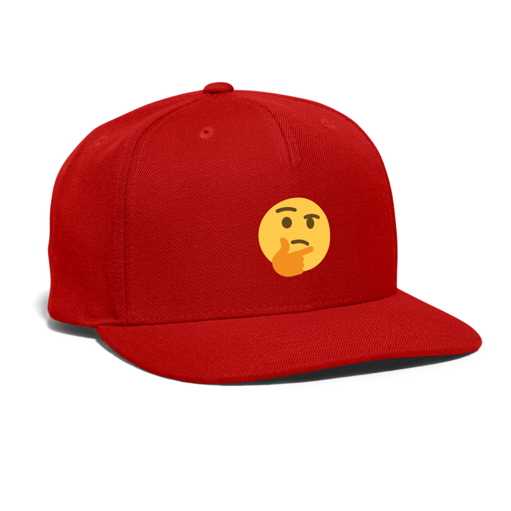 🤔 Thinking Face (Twemoji) Snapback Baseball Cap - red