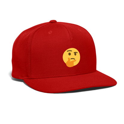 🤔 Thinking Face (Twemoji) Snapback Baseball Cap - red