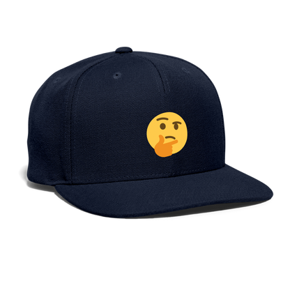 🤔 Thinking Face (Twemoji) Snapback Baseball Cap - navy