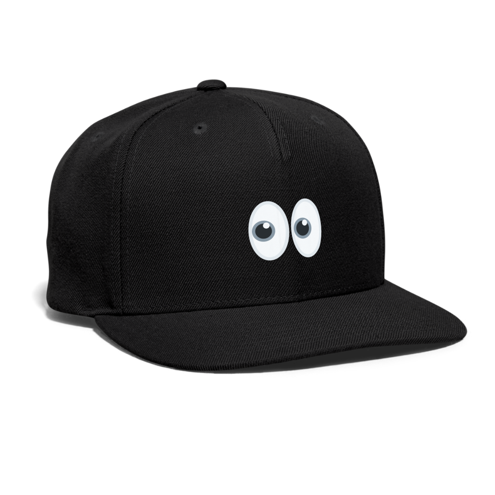 👀 Eyes (Twemoji) Snapback Baseball Cap - black