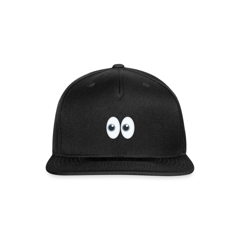👀 Eyes (Twemoji) Snapback Baseball Cap - black