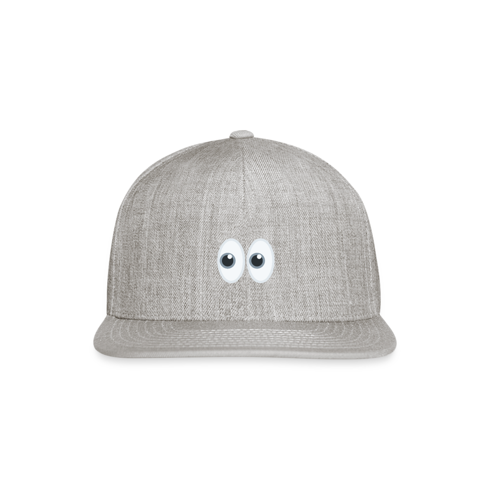 👀 Eyes (Twemoji) Snapback Baseball Cap - heather gray