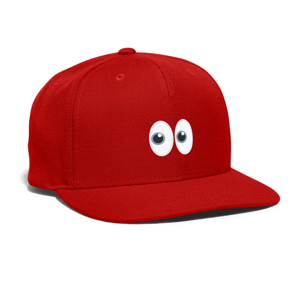 👀 Eyes (Twemoji) Snapback Baseball Cap - red