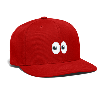 👀 Eyes (Twemoji) Snapback Baseball Cap - red