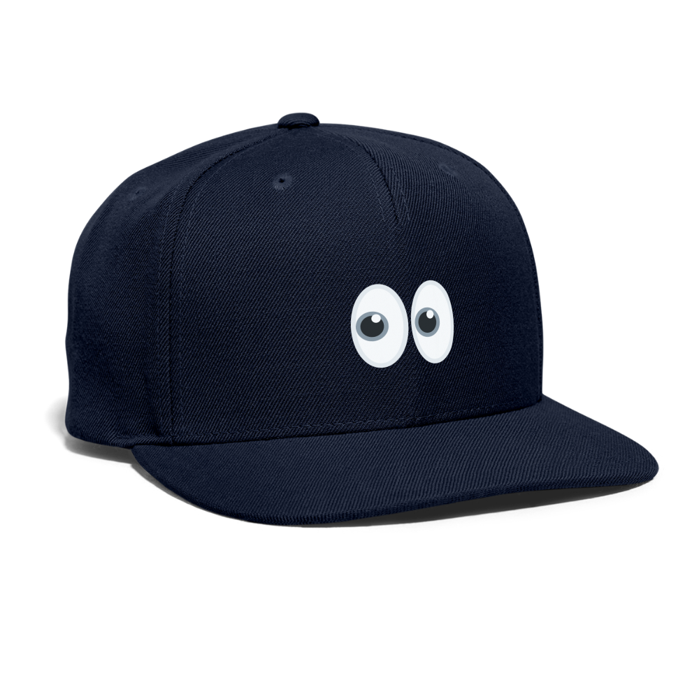 👀 Eyes (Twemoji) Snapback Baseball Cap - navy