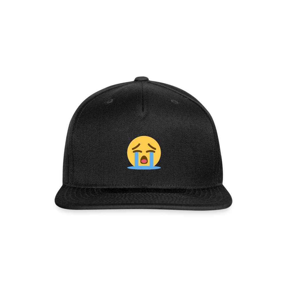 😭 Loudly Crying Face (Twemoji) Snapback Baseball Cap - black