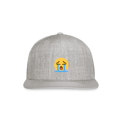 😭 Loudly Crying Face (Twemoji) Snapback Baseball Cap - heather gray