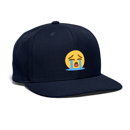 😭 Loudly Crying Face (Twemoji) Snapback Baseball Cap - navy