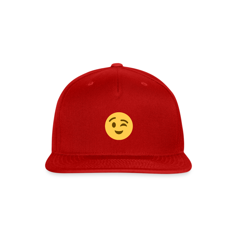 😉 Winking Face (Twemoji) Snapback Baseball Cap - red