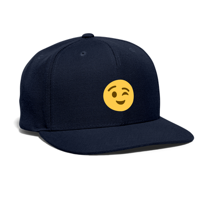 😉 Winking Face (Twemoji) Snapback Baseball Cap - navy