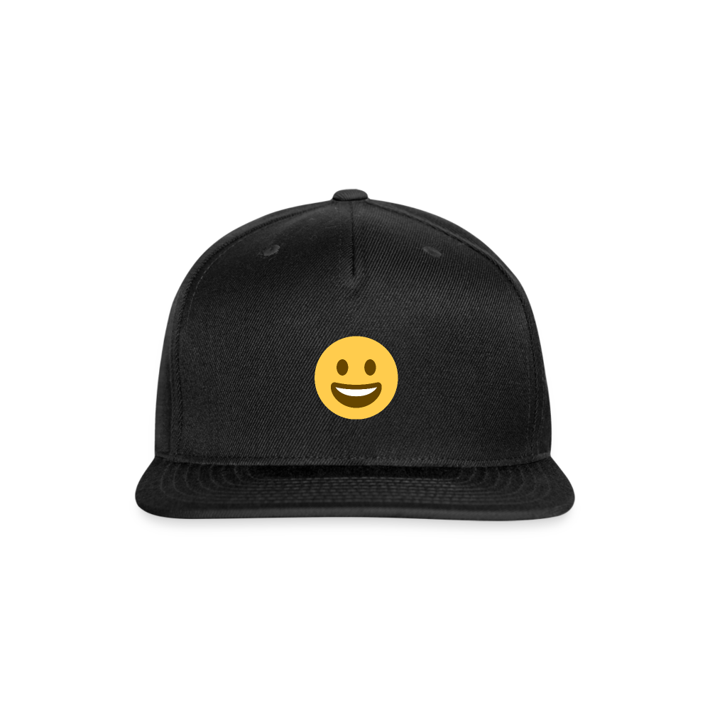 😀 Grinning Face (Twemoji) Snapback Baseball Cap - black