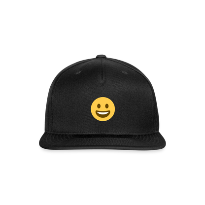 😀 Grinning Face (Twemoji) Snapback Baseball Cap - black