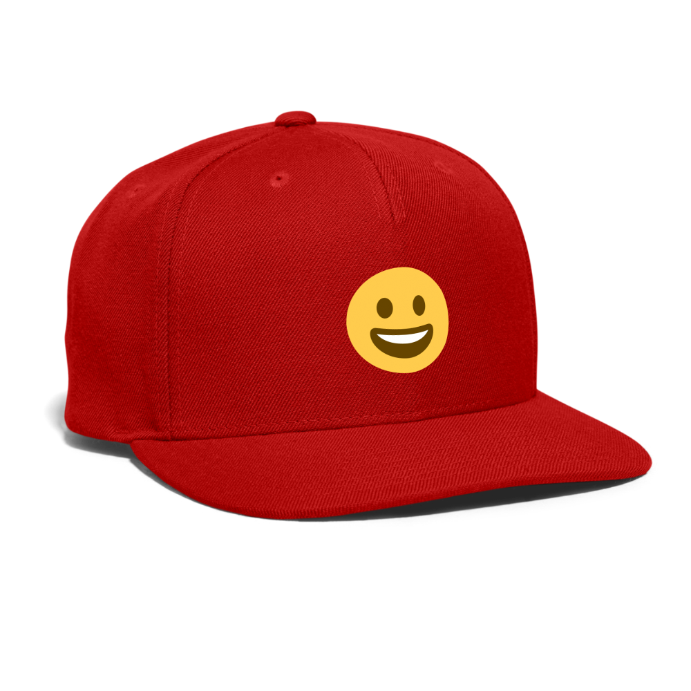😀 Grinning Face (Twemoji) Snapback Baseball Cap - red