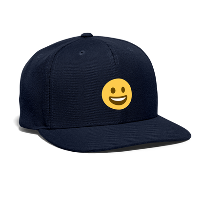 😀 Grinning Face (Twemoji) Snapback Baseball Cap - navy