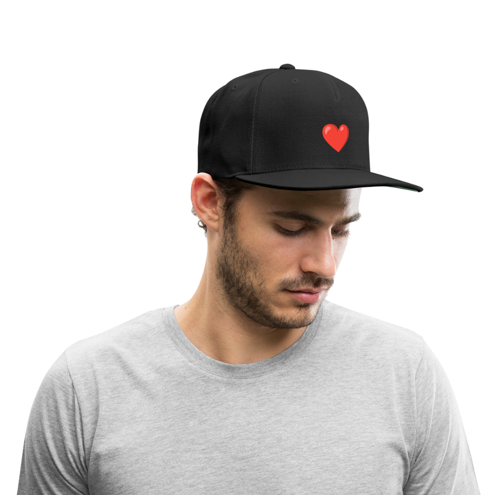 ❤️ Red Heart (Google Noto Color Emoji) Snapback Baseball Cap - black
