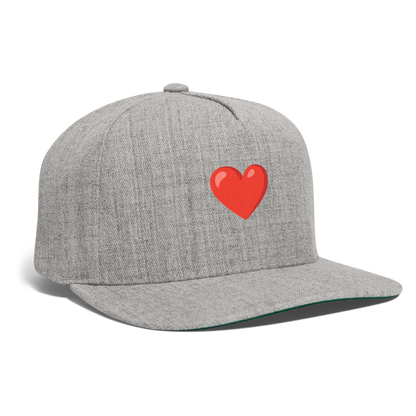 ❤️ Red Heart (Google Noto Color Emoji) Snapback Baseball Cap - heather gray