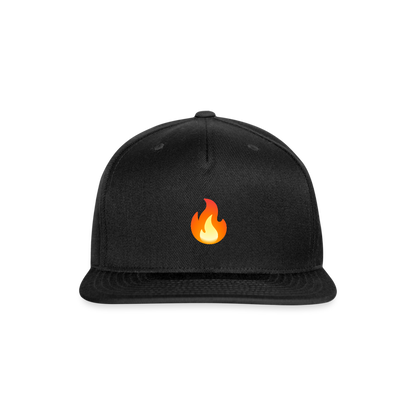 🔥 Fire (Google Noto Color Emoji) Snapback Baseball Cap - black
