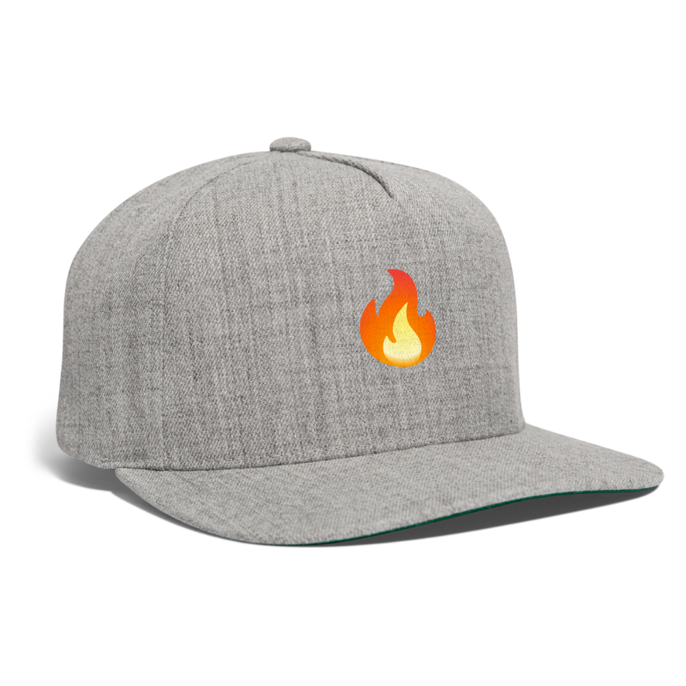 🔥 Fire (Google Noto Color Emoji) Snapback Baseball Cap - heather gray