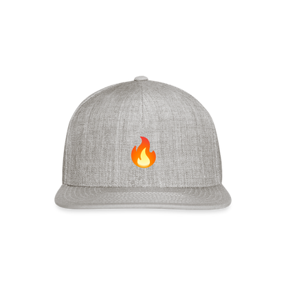 🔥 Fire (Google Noto Color Emoji) Snapback Baseball Cap - heather gray