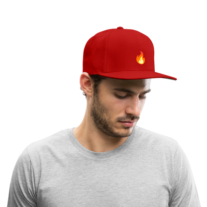 🔥 Fire (Google Noto Color Emoji) Snapback Baseball Cap - red
