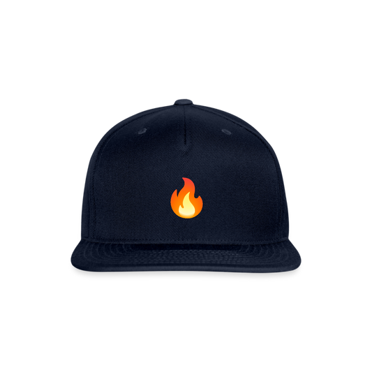 🔥 Fire (Google Noto Color Emoji) Snapback Baseball Cap - navy