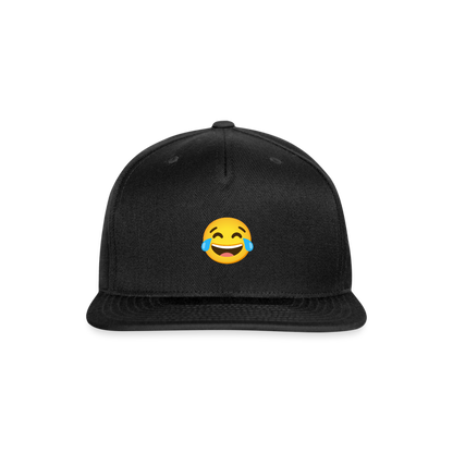 😂 Face with Tears of Joy (Google Noto Color Emoji) Snapback Baseball Cap - black
