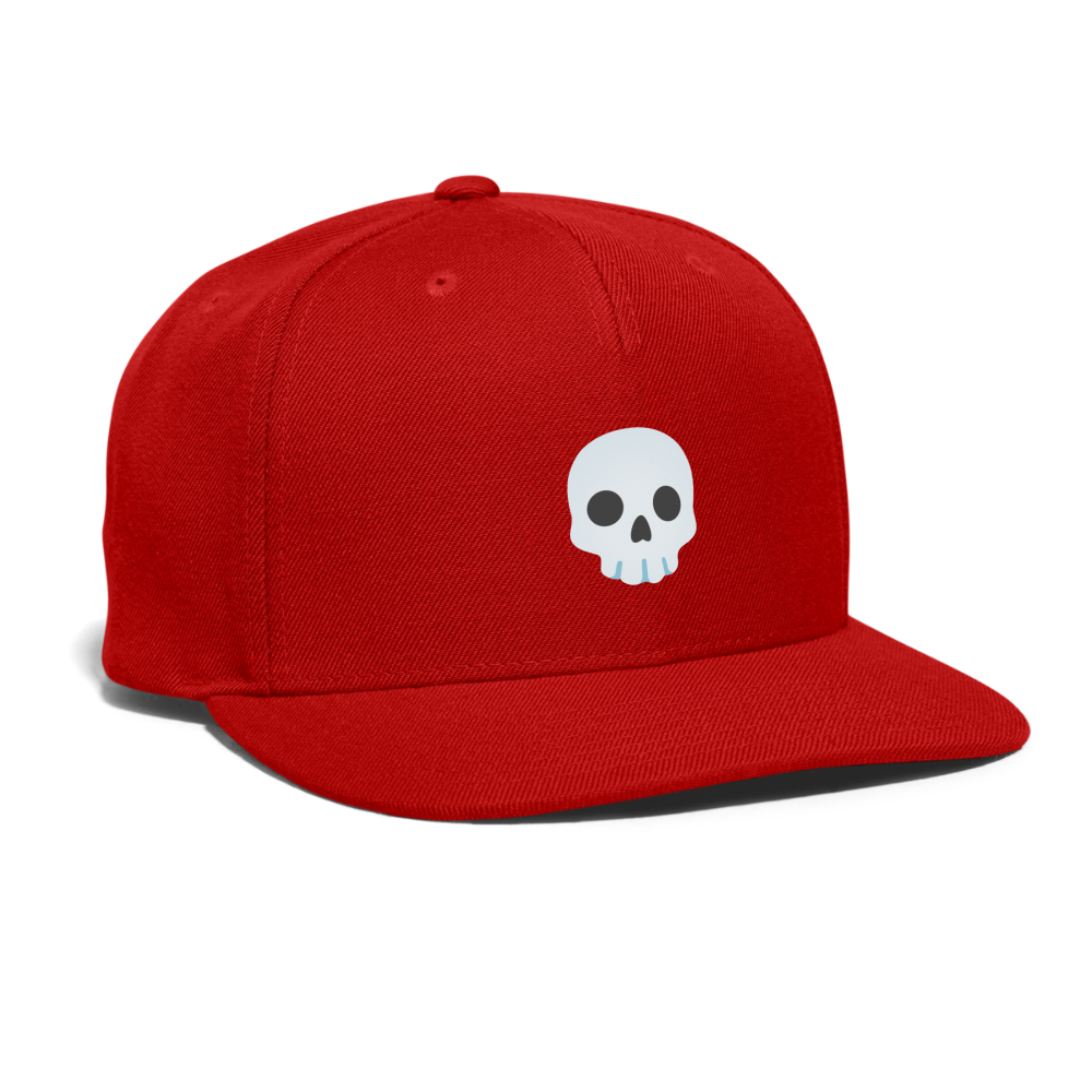 💀 Skull (Google Noto Color Emoji) Snapback Baseball Cap - red