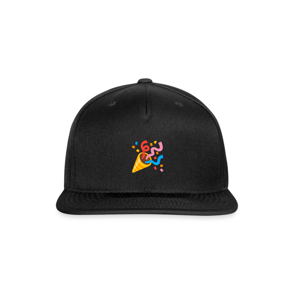 🎉 Party Popper (Google Noto Color Emoji) Snapback Baseball Cap - black