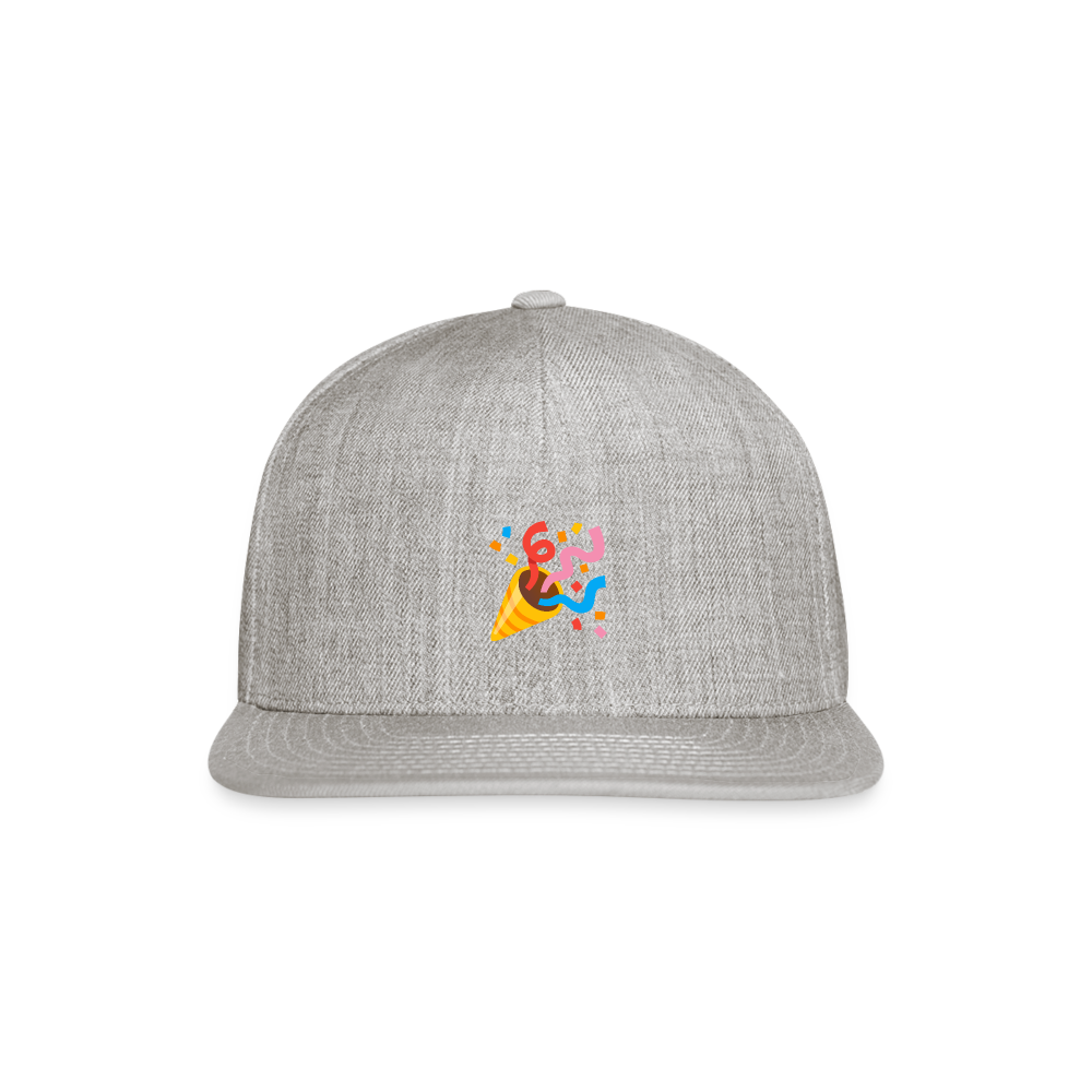 🎉 Party Popper (Google Noto Color Emoji) Snapback Baseball Cap - heather gray