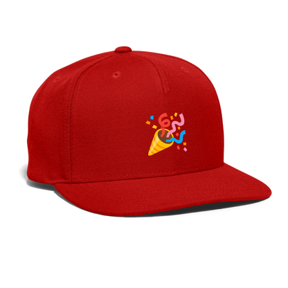 🎉 Party Popper (Google Noto Color Emoji) Snapback Baseball Cap - red