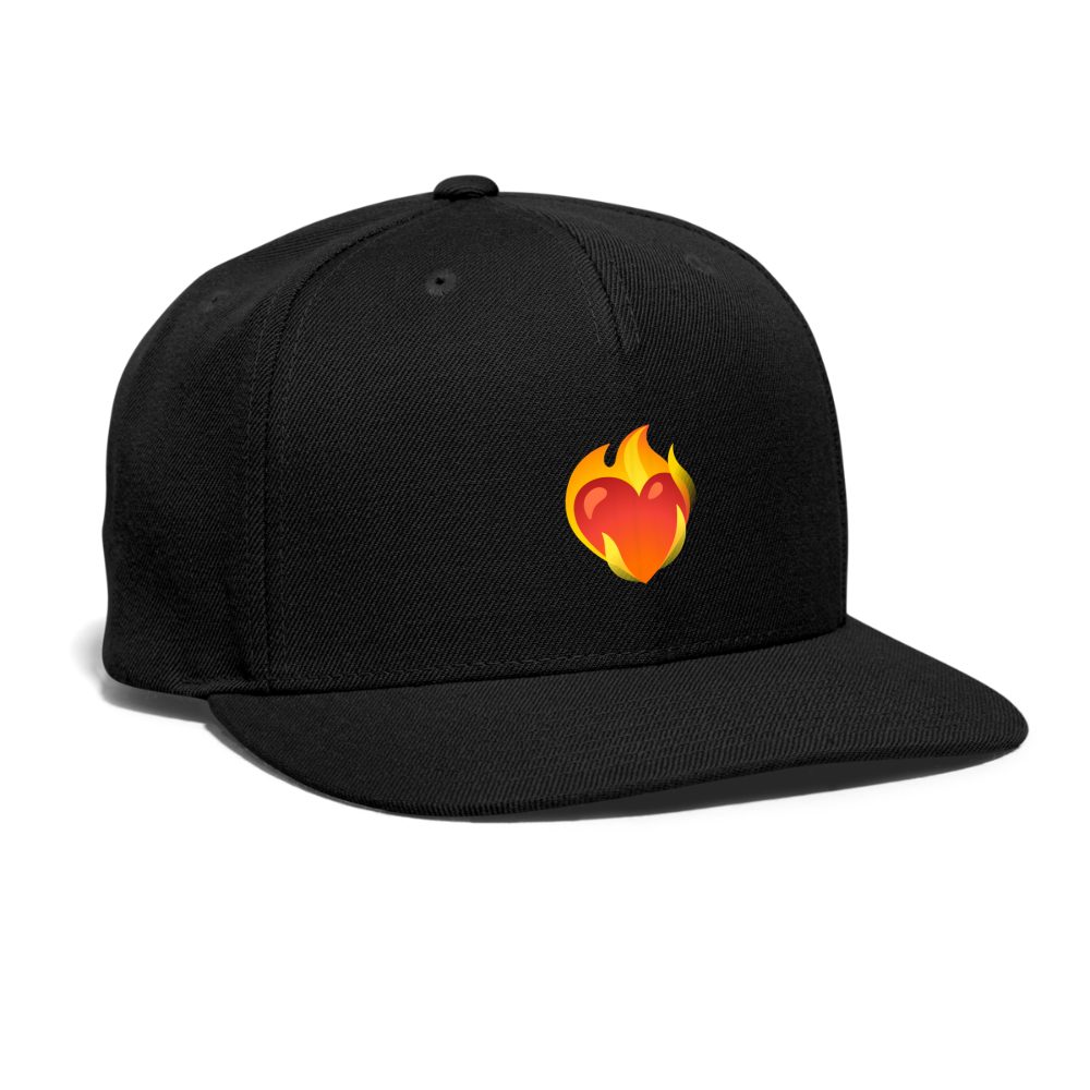 ❤️‍🔥 Heart on Fire (Google Noto Color Emoji) Snapback Baseball Cap - black