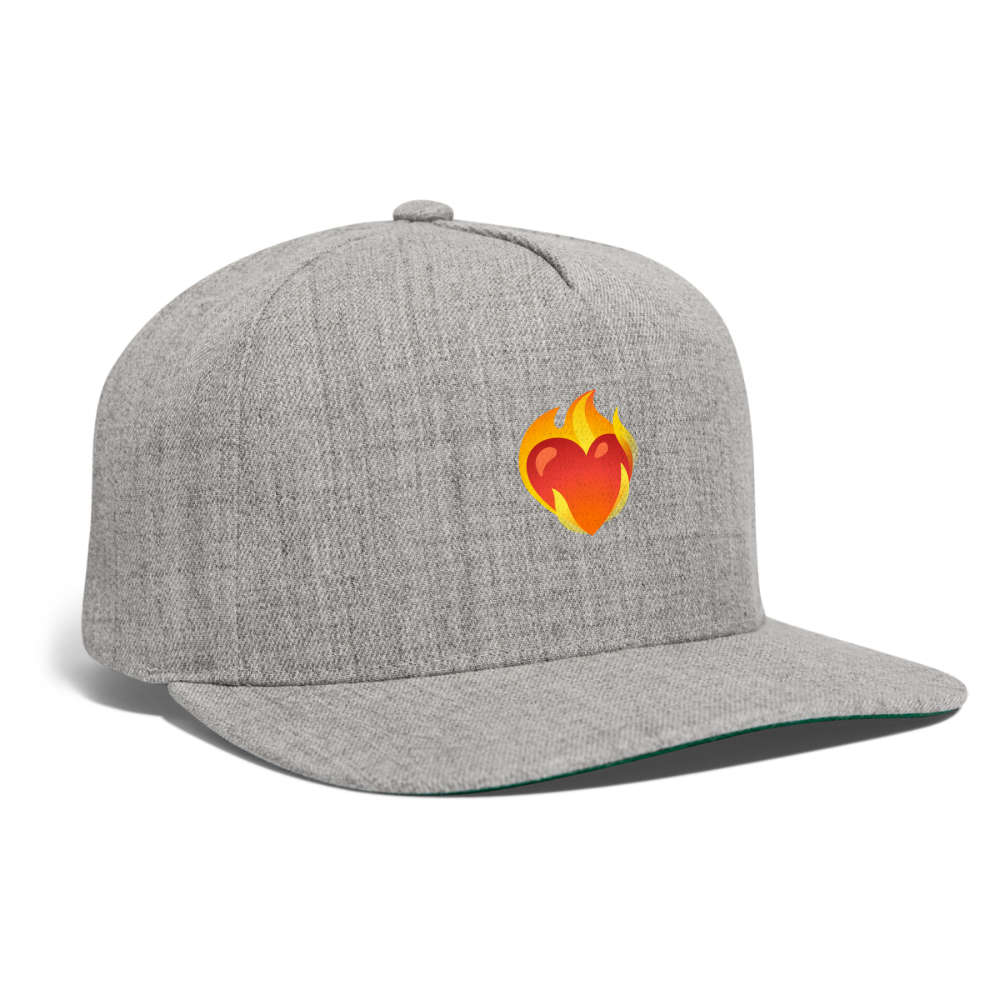 ❤️‍🔥 Heart on Fire (Google Noto Color Emoji) Snapback Baseball Cap - heather gray