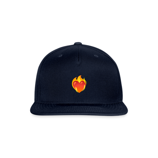 ❤️‍🔥 Heart on Fire (Google Noto Color Emoji) Snapback Baseball Cap - navy