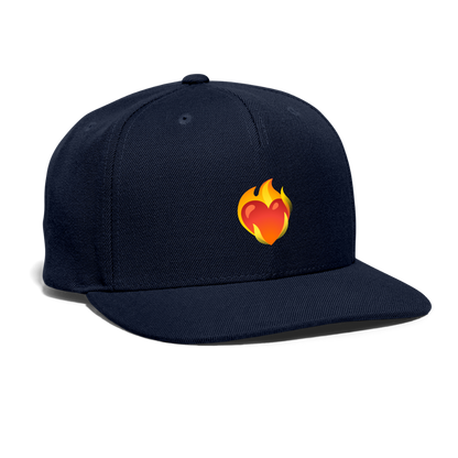 ❤️‍🔥 Heart on Fire (Google Noto Color Emoji) Snapback Baseball Cap - navy
